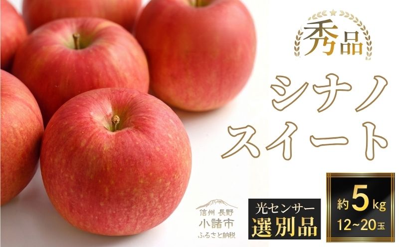 【先行予約】令和8年度産 りんご シナノスイート 秀品 約5kg 12～20玉入 長野県産 果物類 林檎  リンゴ フルーツ 