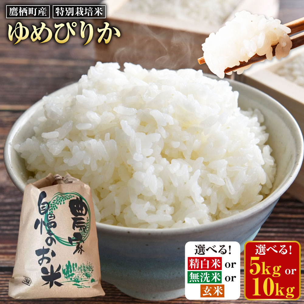 【ふるさと納税】【令和7年産】ゆめぴりか （選べる 精白米 無洗米 玄米 / 5kg or 10kg） 米 お米 こめ おこめ 特別栽培米 ご飯 白ご飯 玄米ご飯 国産 鷹栖町産 北海道 鷹栖町 送料無料 【2025年9月下旬より発送予定】