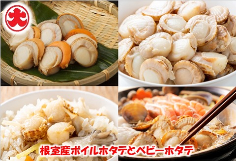 ＼漁業者応援品／【北海道根室産】ボイルホタテ800g×2P、ボイルベビーホタテ1kg×1P【12/31決済分まで1月中配送】 B-01060