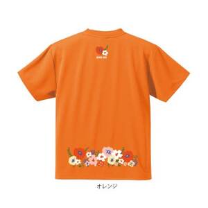 JTTA公認　卓球ユニフォーム【男女兼用(ドライ):150サイズ】フラワー2　オレンジ【1673913】