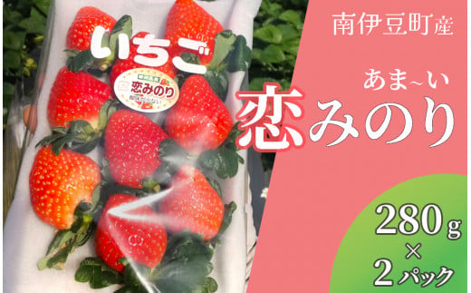 【2025年3月以降配送】完熟いちご280g 恋みのり 2パック（DXパック） 【 恋みのり いちご 苺 イチゴ 果物 フルーツ くだもの 旬 伊豆 静岡県 期間限定】