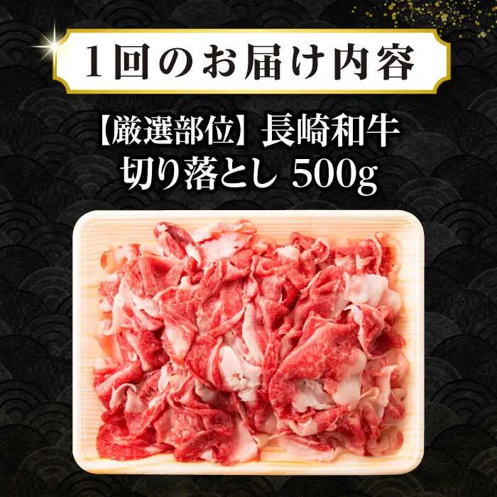 【全12回定期便】【訳あり】【A4~A5ランク】長崎和牛 切り落とし 500g《壱岐市》【株式会社MEAT PLUS】 肉 牛肉 黒毛和牛 焼き肉 ご褒美 冷凍配送 訳あり A5 黒毛和牛 ギフト [