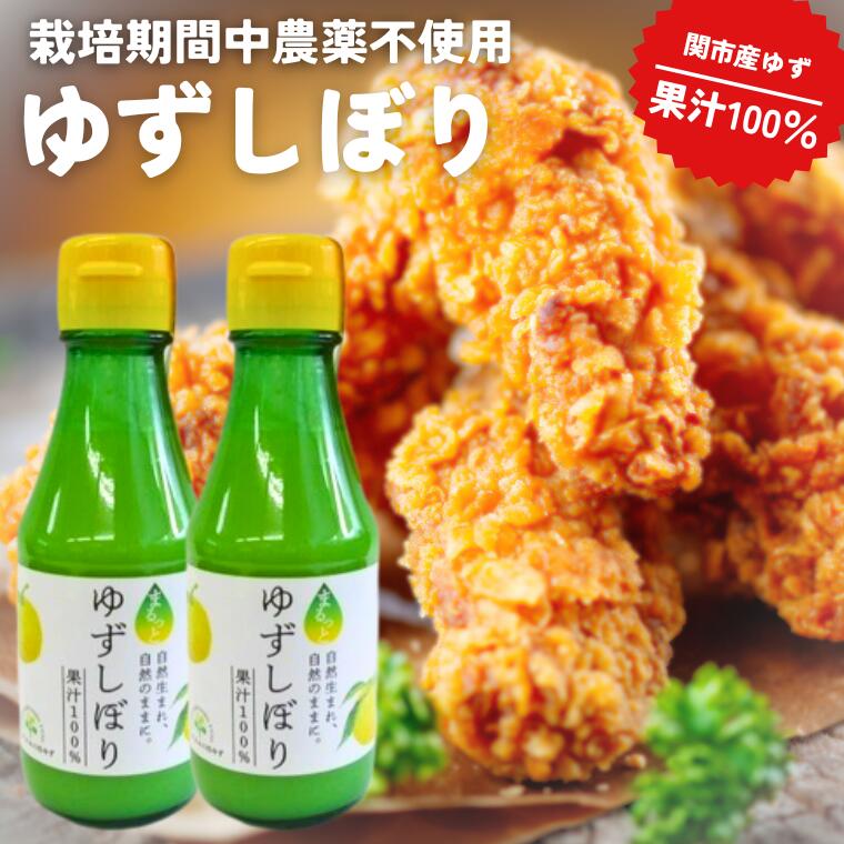 【ふるさと納税】岐阜県観光連盟推奨土産品 「ゆずの里上之保」 ゆずしぼり（ゆず果汁）　2個 〜栽培期間中農薬不使用の上之保産柚子を使用 自家栽培 ゆずしぼり 国産 柚子 ユズ フルーツ 果物 常温 くだもの 焼き魚 焼酎 お酒