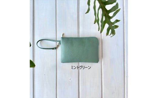 ストラップ付きポーチ：配送情報備考　ミントグリーン