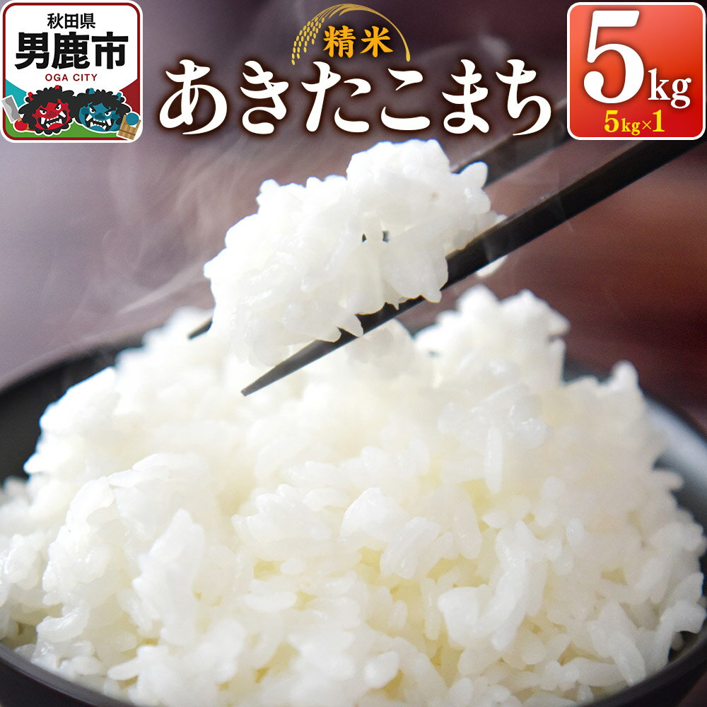 【ふるさと納税】令和7年産 あきたこまち （精米）5kg（5kg×1袋）1回のみお届け スズキファーム [精米 白米 米 あきたこまち ブランド米 食卓 お弁当 おにぎり秋田県 男鹿市]