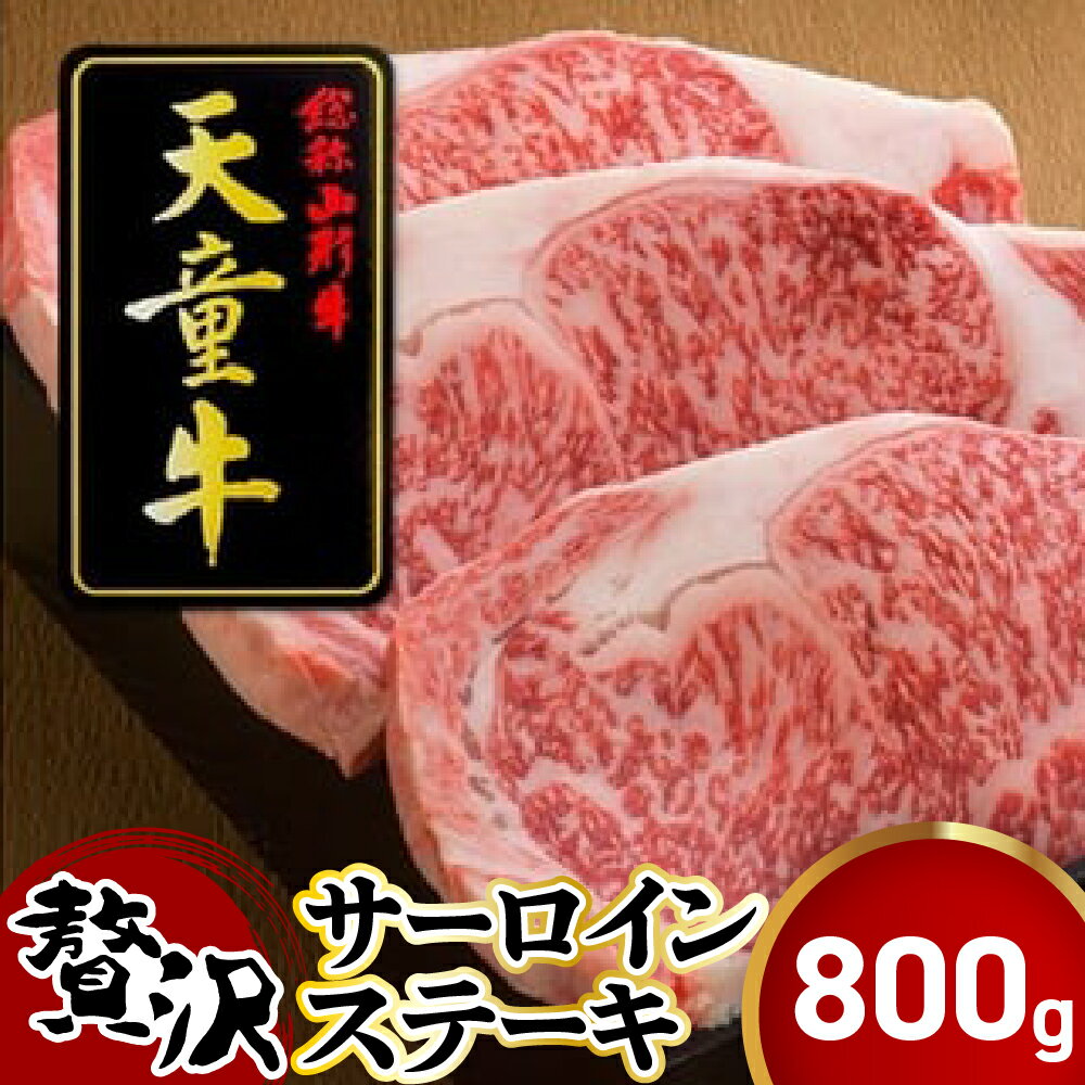 【ふるさと納税】天童牛 贅沢 サーロイン ステーキ 800g 国産 黒毛和牛 和牛 牛肉 ブランド牛 山形牛 ご家庭用 のし 贈答 ギフト プレゼント お取り寄せ グルメ 冷凍 ( 冷蔵 ) 食品 送料無料 【 山形県 天童市 】
