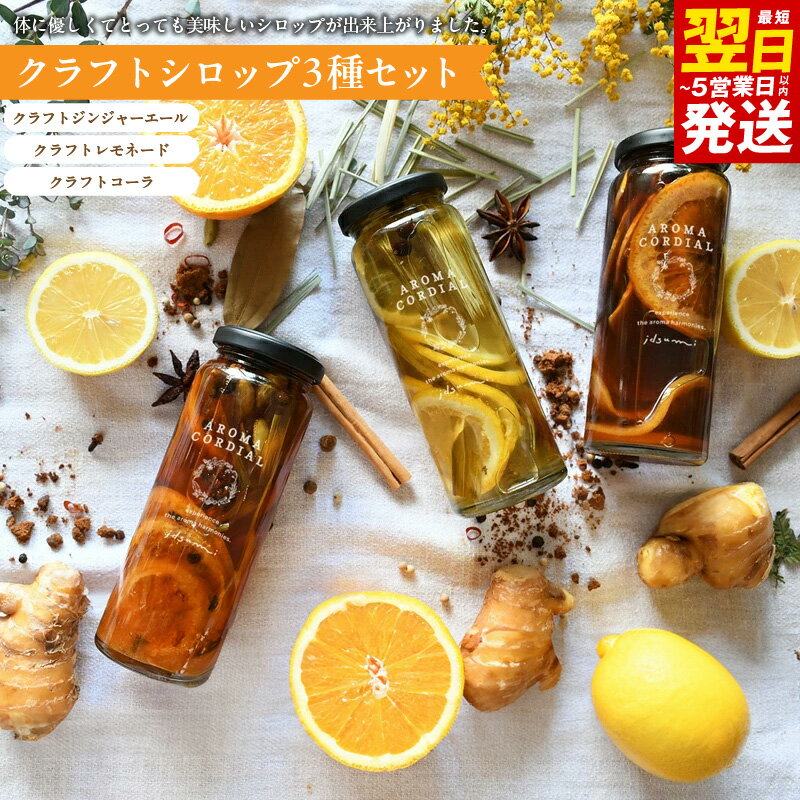 【ふるさと納税】クラフト 飲料 シロップ 3種 3本 セット コーラ ジンジャーエール レモネード 美味しい クラフトドリンク アロマコーディアル 手軽 いずみピクルス NSW お取り寄せ 最短 翌日発送 5営業日 大阪府 泉佐野市 送料無料