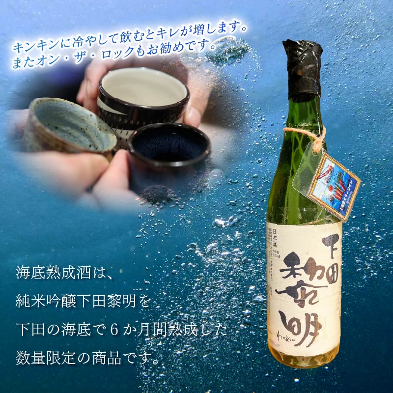 海底熟成 下田地酒 純米吟醸 呑みくらべ セット 海底熟成下田黎明 720ml×1 下田黎明 720ml×1 酒 地酒 日本酒 海 きぬひかり 米 豆州庵 下田 伊豆 静岡県