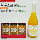 【ふるさと納税】＜みかん蜂蜜「ジオハニー」170g3瓶+柑橘生搾りジュース720ml1本＞※1か月以内に順次出荷 はちみつ みかん 柑橘 ジュース 非加熱 純粋100％ 飲んで応援 愛媛県 西予市 【常温】