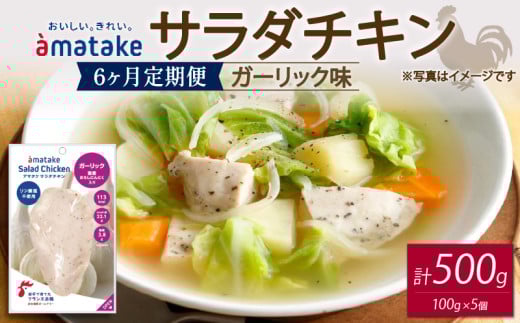 サラダチキン ガーリック味 100g×5個 【6回(6ヶ月定期便)】
