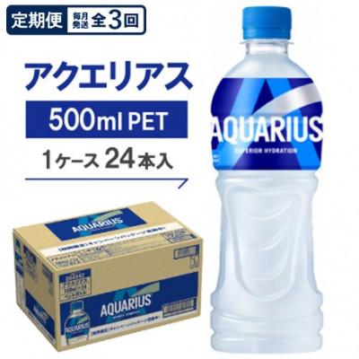 ふるさと納税 久御山町 【毎月定期便】アクエリアス500mlPET 24本入全3回
