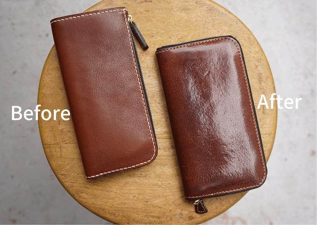 【全5色】栃木レザー のLジップファスナー長財布 シュリンクタイプ ソフトな手触り/Lzip wallet 02/キャメル/minca　315