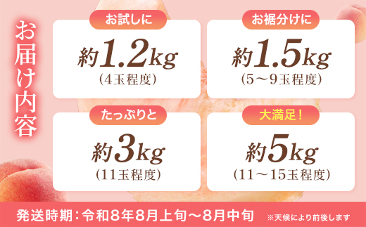 もも【まどか・2026年産】特秀　5kg　桑折町産　JAふくしま未来　桃　献上桃の郷　【07301-0235】