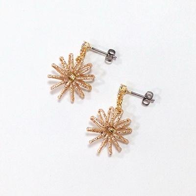 ふるさと納税 観音寺市 水引ピアス(シャンパンゴールド)