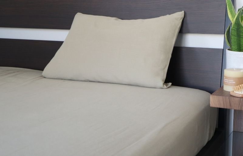 【tissu de coton/ダブルガーゼ】泉州南部織 ピローケース 1枚（オリーブ） G1994