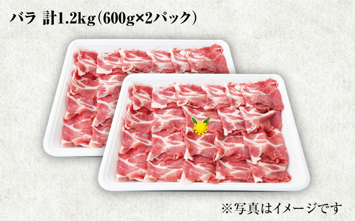 【12回定期便】大西海SPF豚 バラ（焼肉用）計1.2kg 訳あり ＜大西海ファーム [CEK121] 豚肉