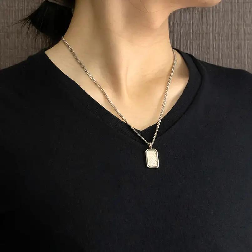 プラチナ ネックレス インゴット型 喜平用 ペンダントトップ 大きめ プレート ダイヤモンド pt900 ダイヤ 人気 シンプル ジュエリー おしゃれ 大人 普段 使い 230404102dpmbau