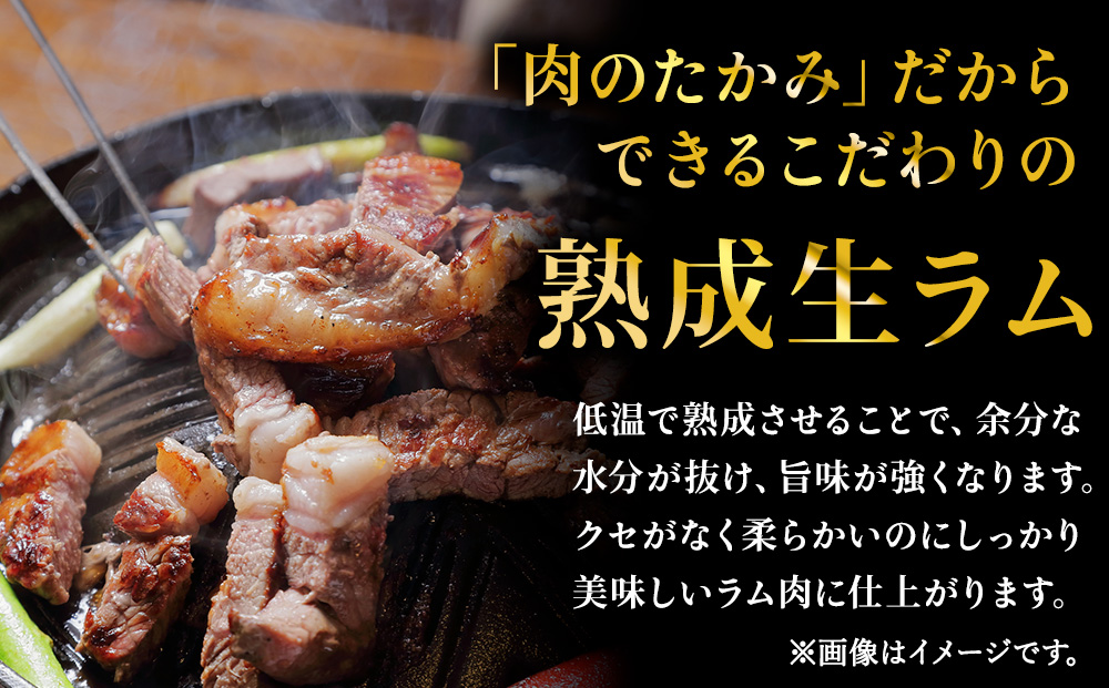 稚内の肉職人 たかみさんの熟成生ラム肉ロース厚切り（500g）