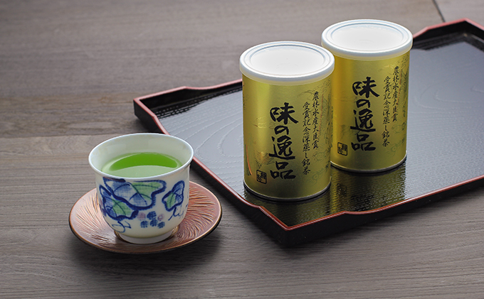 深むし茶味の逸品 100g×2缶 お茶 緑茶 深蒸し茶 
