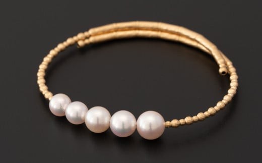 
                  【真珠】【手元をエレガントに】8/7.5/7mm アコヤ真珠バーバングルブレスレット  I-340
                