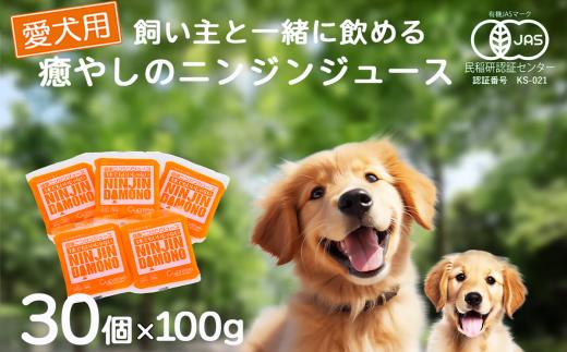 飼い主と一緒に飲める「愛犬用」癒やしのニンジンジュース 100g×30個【 犬 ニンジンジュース にんじん 人参 人参ジュース にんじんジュース 水分補給 犬 にんじん 人参 人参ジュース にんじんジュース キャロットジュース 愛犬 ペット ペットフード ドッグフード つくば市 ふるさと納税 】