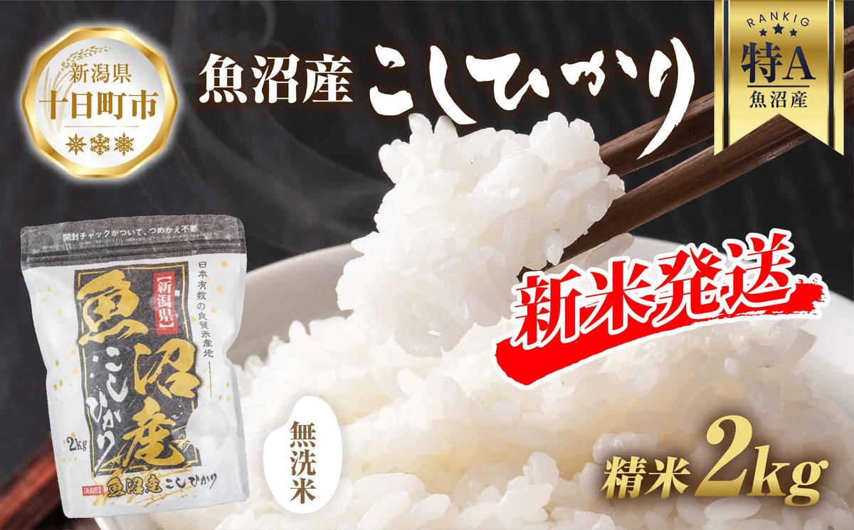 【令和6年産 新米予約】 無洗米 魚沼産 コシヒカリ 2kg 精米 農家のこだわり 新潟県 十日町市 お米 こめ 白米 コメ 食品 人気 おすすめ 送料無料