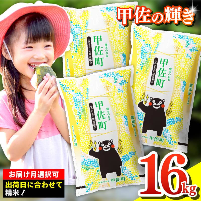 【先行受付】新米 令和7年産『甲佐の輝き』精米16kg（5kg×2袋,6kg×1袋）【2025年10月より配送月選択可！】 【価格改定ZJ】