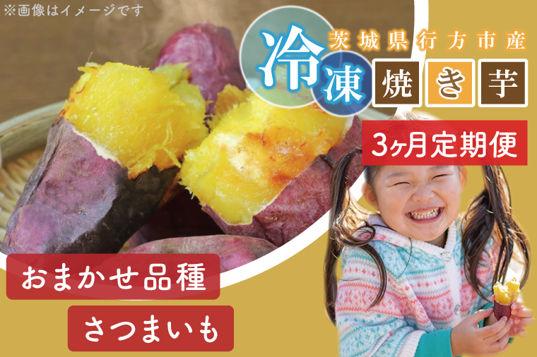 EY-12　【3ヶ月定期便】★少し大きめサイズ★熟成紅はるか冷凍焼き芋約3.2kg＋おまかせ品種さつまいも 合計約3.5kg!