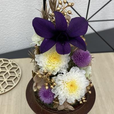 ふるさと納税 春日部市 シュガーパインのプリザーブドフラワーアレンジ【清華(きよばな)/こげ茶】春日部市 |  | 01