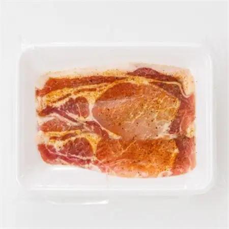 北海道産 豚肉 味付き スパイシーポーク(カレー味)50g×6枚_北海道産 豚肉 ポーク カレー味 フライパン スパイシー カレー ジョイパックチキン 一人暮らし セット おかず 小分け 冷凍 肉 絶