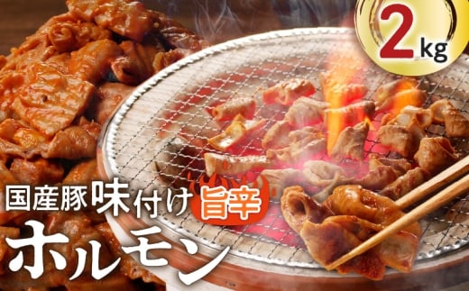 国産豚味付けホルモン（旨辛）　K073-011