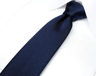 ネクタイ　富士桜工房　綾織無地（勝色）