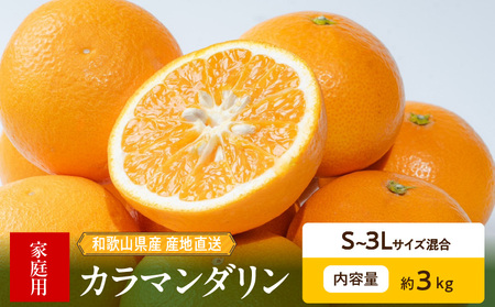 【2027年先行予約】和歌山県産　カラマンダリン　約3kg　家庭用_ZE6502