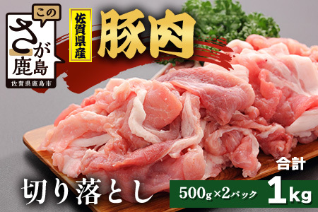 【配送月指定対応可】佐賀県産 豚肉 切り落とし 500g×2（合計1kg）B-865 お肉 焼肉 炒め物 しゃぶしゃぶ 切り落し 切落し 切りおとし