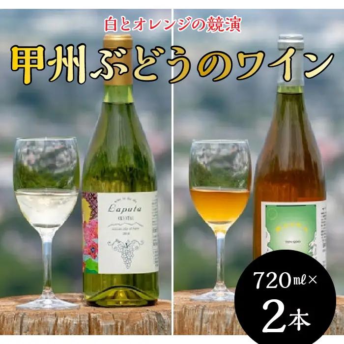 南アルプス天空舎の甲州ぶどうで醸すワイン、白とオレンジの競演（2本入り 各720ml）ALPAB059