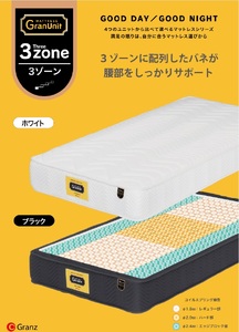 ダブルマットレス グランユニット3ゾーン【ブラック】