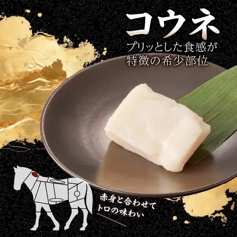 国産 馬刺し 赤身 コウネセット たれ付き 【カタ】 《福岡肥育》 600g、コウネ100g 【冷凍】 176-036
