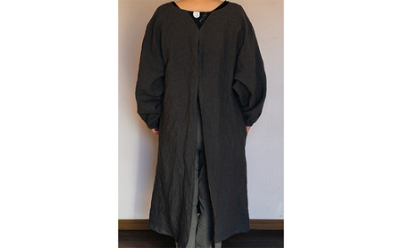 wappougi 麻ワンピース　割烹着　チャコールグレー（サイズ：フリー） ファッション 服 男性 メンズ 女性 レディース 