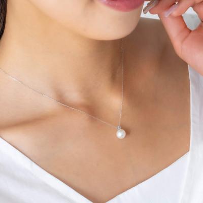 ふるさと納税 神戸市 【11月誕生石】無調色 アコヤ真珠 ブルートパーズ K10WG ペンダント ネックレス チェーン付 |  | 02