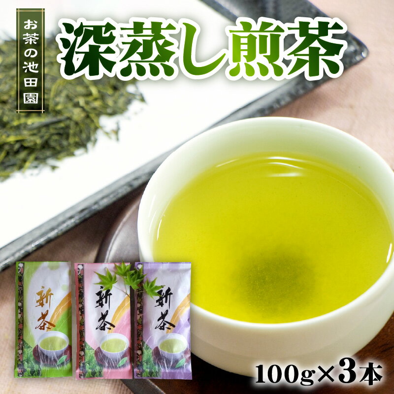 【ふるさと納税】 お茶の池田園 深蒸し煎茶100g×3本【熊本県宇土市】