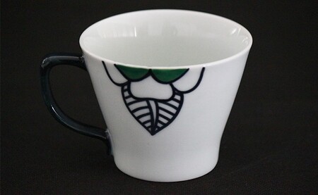 A10-40 バラのマグカップ（緑）やきもの工房こすず