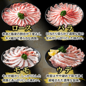 K-364-C かごしま味わい黒豚 スライス バラエティパック(合計3.6kg)【KNOT】霧島市 ロース バラ モモ ウデ 豚肉 国産 鹿児島県産 肉 精肉 小分け セット