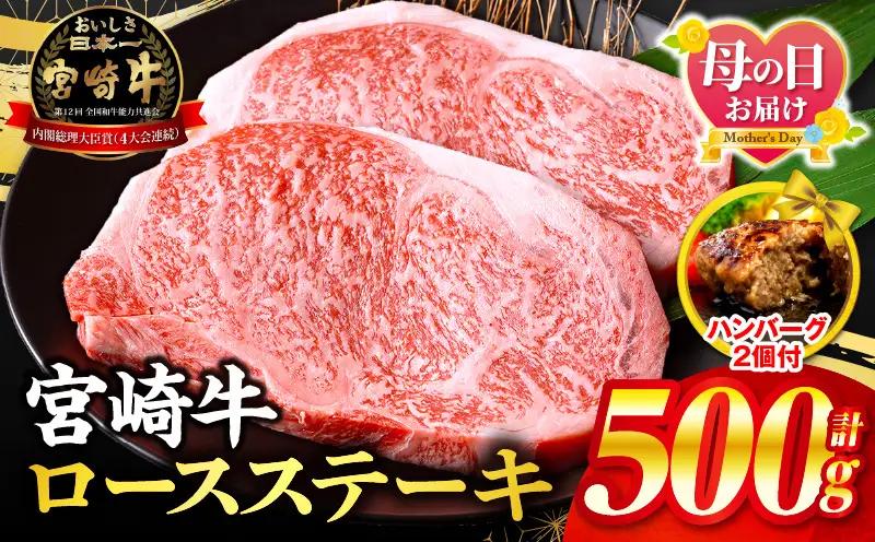 宮崎牛 ロース ステーキ 500g 畜産農家応援！ ハンバーグ
