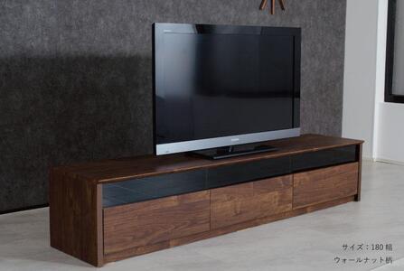 180幅テレビボード 完成品 スモークガラス リビング収納 テレビ台 180センチ【ウォールナット柄（ブラウン色）】