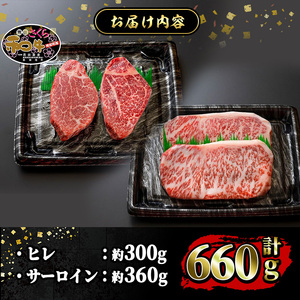 鳥取和牛セット(ヒレ計300g・サーロイン計360g)牛肉 国産 肉 和牛 恩田さくら和牛 お肉 焼肉 焼き肉 ヒレ サーロイン ステーキ 山陰 贈答 セット ギフト 冷凍【sm-BP009】【フジキ