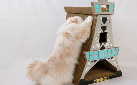 猫の爪とぎ　N型　にゃんずタワー 猫 ねこ ネコ キャット cat 爪とぎ ダンボール 段ボール タワー クラフト 写真映え 丈夫 日本製 国産 室内遊び おもちゃ ペット インテリア 愛猫 動物 猫