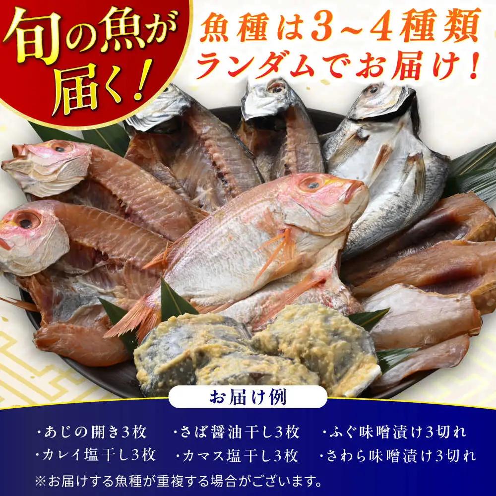 『定期便』 全4回(3ヶ月毎発送)【加福鮮魚】 季節の旬の魚をお届け！"生"干物厳選詰め合わせ 一夜干し 醤油干し 味噌漬け 塩干し  小浜市 / 加福鮮魚 【配送不可地域：北海道・沖縄・離島】 [B