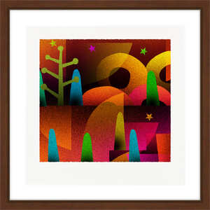 【絵画】 ピエゾグラフ 「塔と輪」 額装サイズ 266mmx266mm 【 アート インテリア 現代版画 】