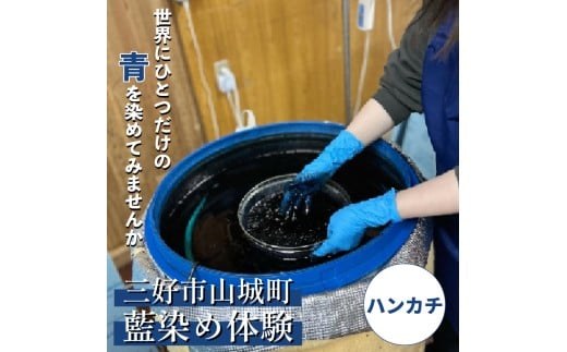 藍染 体験 徳島県 三好市 ハンカチ 旅行 観光 小物 阿波 藍染め 阿波藍 天然藍 伝統 技術 民芸 工芸 日用品 おしゃれ ファッション 家庭用 プレゼント ギフト 国産 徳島県 三好市 みよし AO みっつの夢