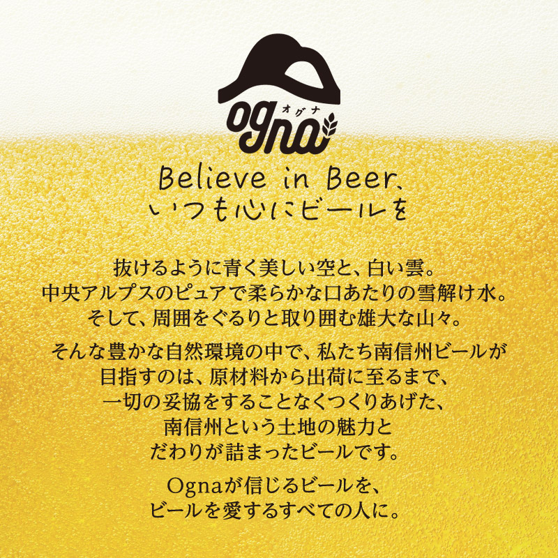【数量限定 / 期間限定】南信州ビールOgna「宝剣岳エール」（330ml×12本セット）【駒ヶ根市産大麦麦芽使用】 お酒 晩酌 家飲み BBQ